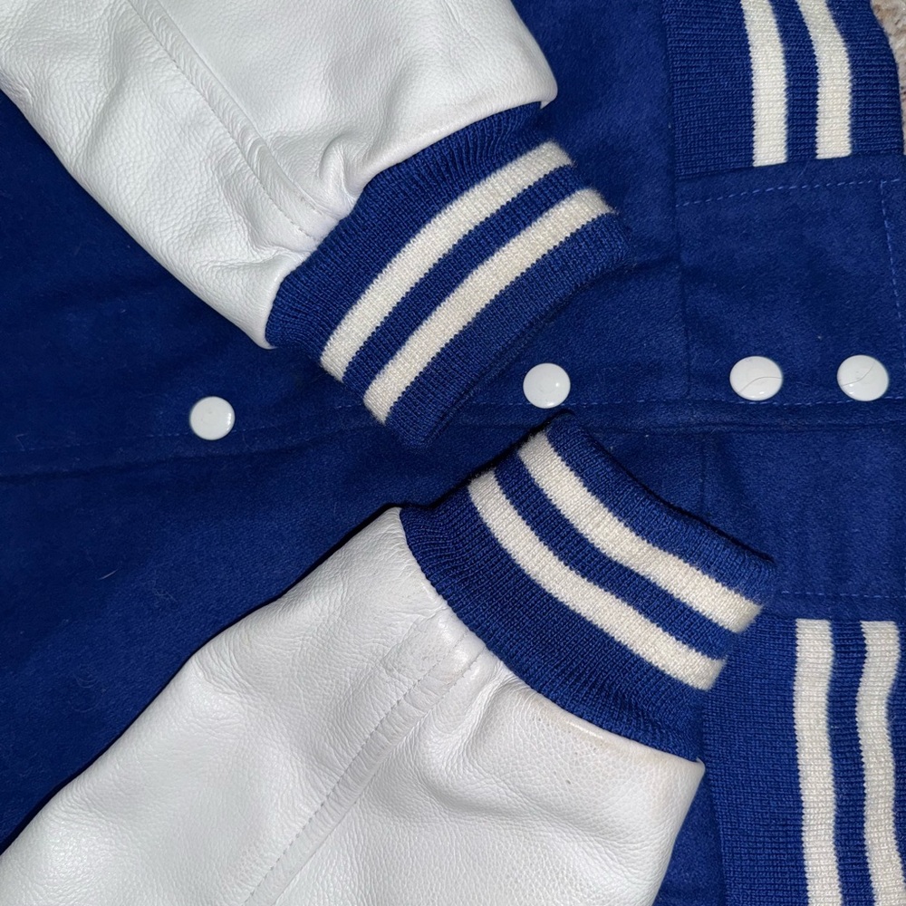 Sledwise Blue and White Varsity Jacket size large - Picture 4 of 12